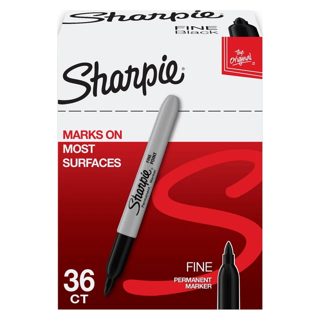 SHARPIE PERMANENT MARKERS, Fine Point, Black, 36 Count 32.97 PicClick
