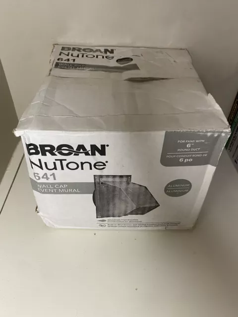 Broan-Nutone 6" Duct Mill Finished Aluminum Wall Vent Cap -  New/Sealed!