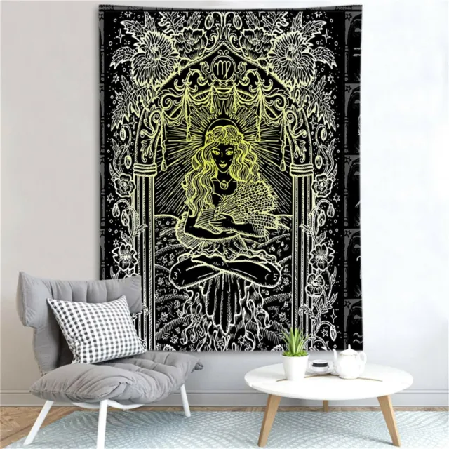 Black White Constellation Virgo Tapestry Wall Hanging Blanket Bedroom Dorm Decor