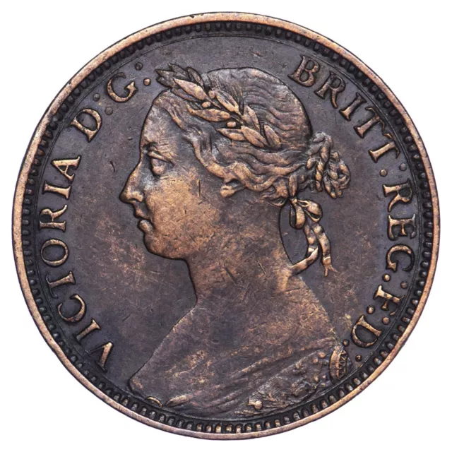 Vereinigtes Königreich 1 Farthing 1892 Victoria (Bun Head) münze Kupfer