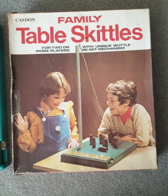 1970's Casdon Table Skittles Game Family Table Skittles Box Instructions.