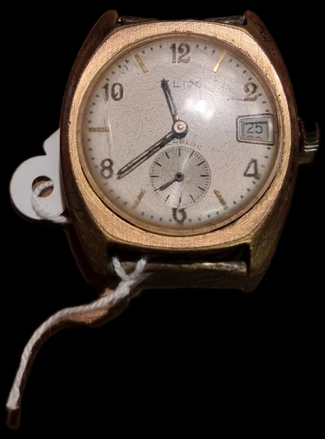 Montre Mécanique Homme ELIX - Boîtier TV Années 70 - Acier, Cadran Blanc, Bracelet Cuir - Neuf