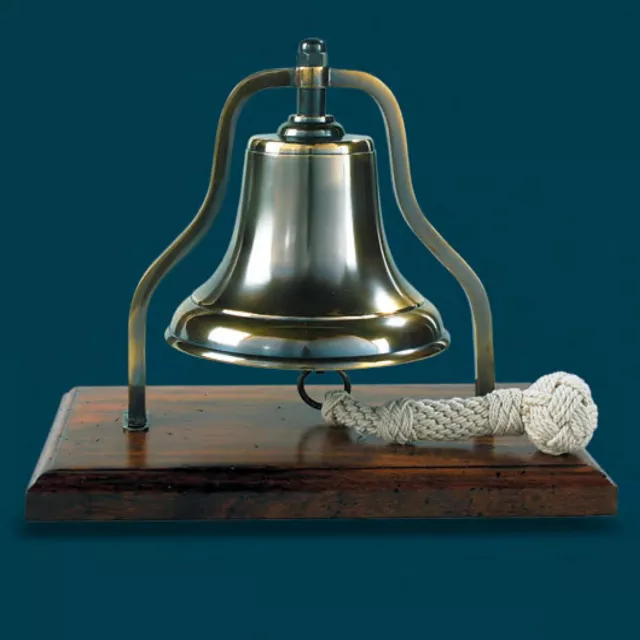 Tabletop Vintage Diner Bell With Rope Sand Cast Bronzed Nautical Home Décor