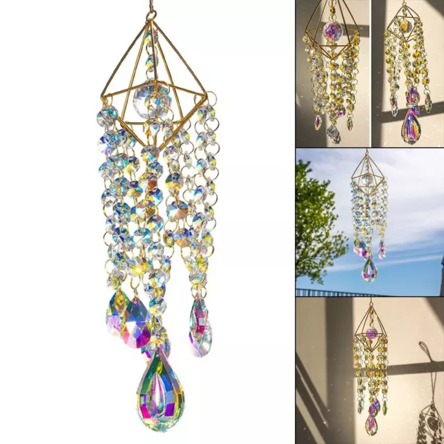 Pendentif suspendu coloré cristal carillons de vent belle décoration de jardin
