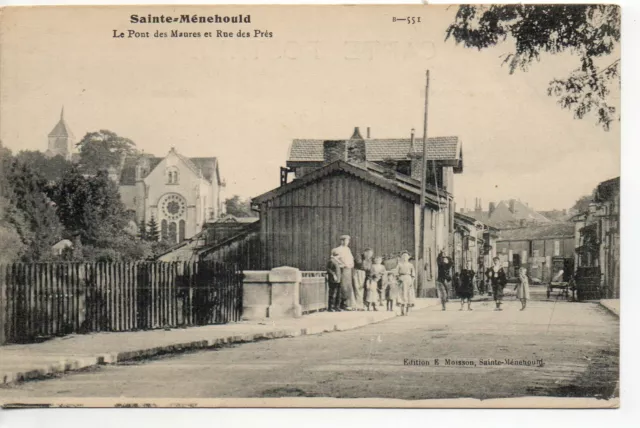 SAINTE MENEHOULD - Marne - CPA 51 - le pont des Maures et rue des Prés
