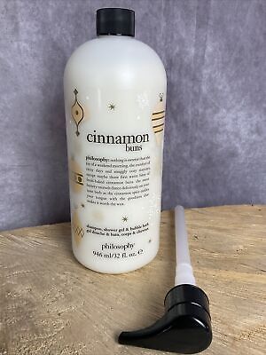Champú Philosphy Cinnamon Buns baño de burbujas gel de ducha 32 oz bomba nuevo sellado
