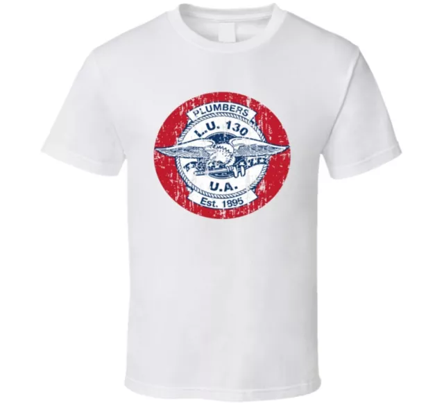 Plumbers Local 130 US Trade Unions Trendy Worn Look T Shirt