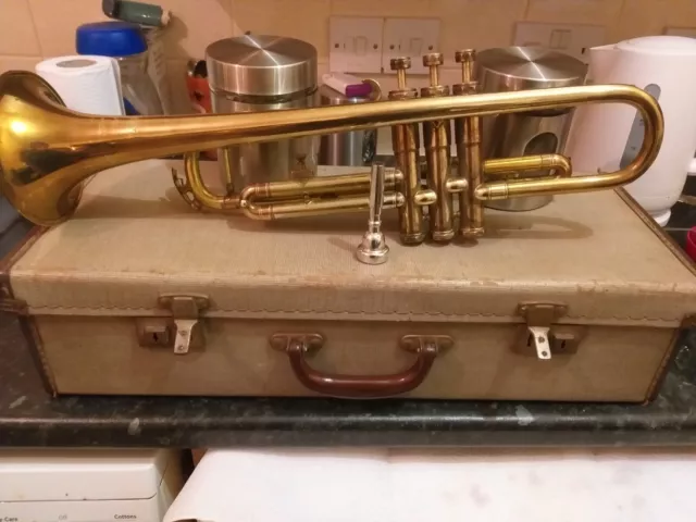Old Westminster Trumpet By Besson In Original Case