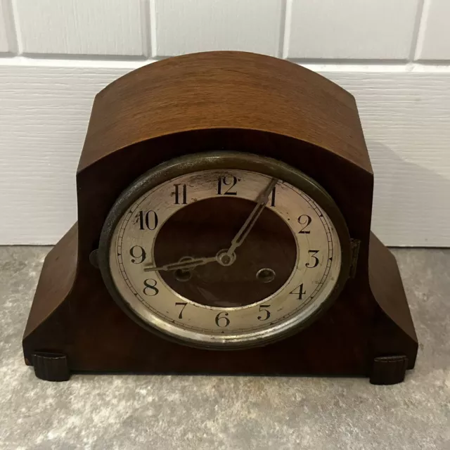 Vintage Foreign Wooden Mantel Clock - Display - Restoration - Vintage Clocks