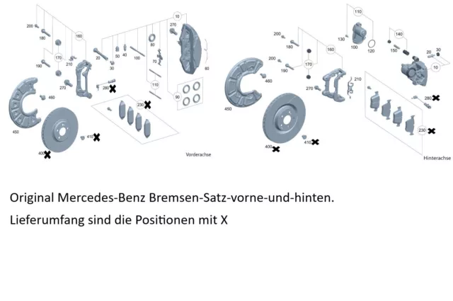 Original Mercedes-Benz Bremsen-Satz-vorne-und-hinten. GLC, C 205, E 213