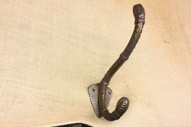 Old Bath Robe Large Coat Hook Harness Tack Hanger 6” Heavy Vintage Decorated 5