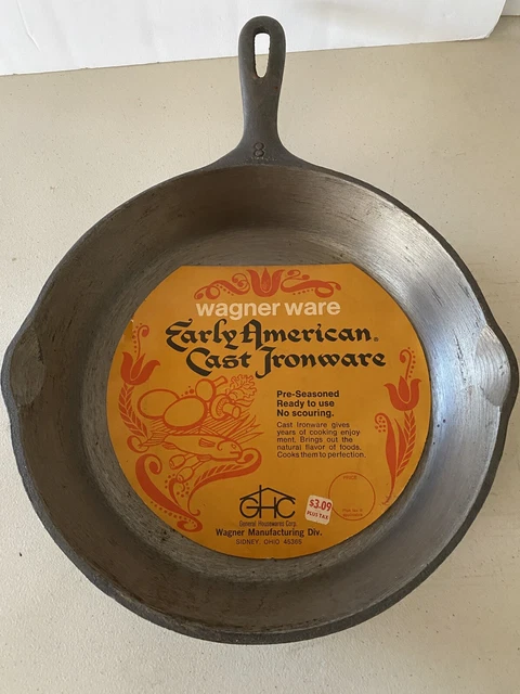 VTG Ware Wagner Ware #8 Cast Iron Skillet Sidney Ohio GHC New Old Stock