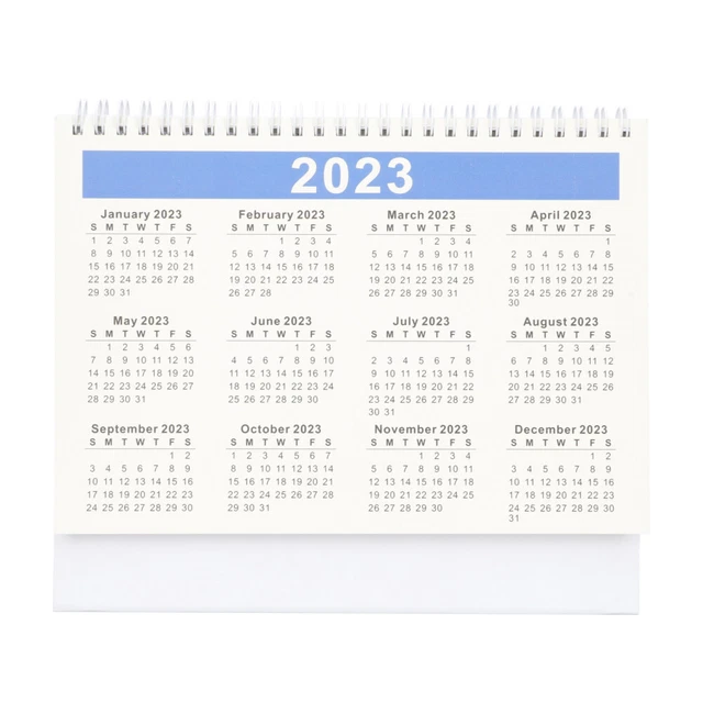 2 Pieces Creative 2023 Calendar Flip Table Desk Coil Self Standing Office