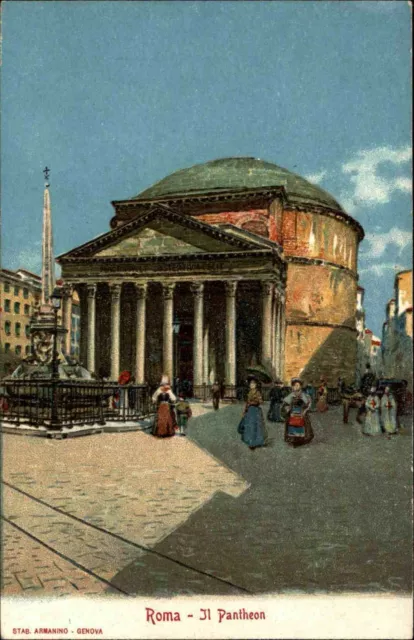 Roma ~1910 Il Pantheon Reklame-AK Loeflung Grunbach b. Stuttgart Diät Präparate