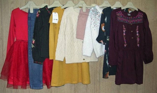 NEXT TU H&M etc Girls Bundle Tops Jeans Cardigan Red Dress Age 4-5 110cm
