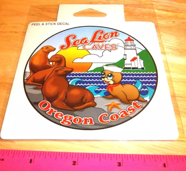 Sea Lion Caves Oregon Coast, peel and stick decal, great souvenir for RV or Car