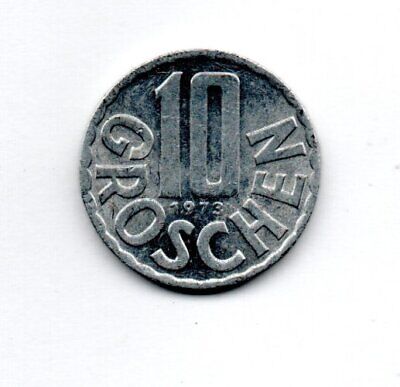 1973 Austria 10 Groschen Republik Osterreich Circulated Coin #Fc1503 Free S&H!