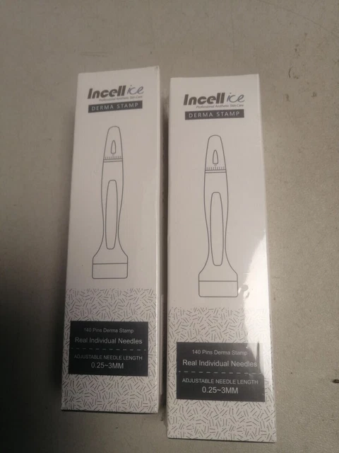 2x INCELLICE Derma Stamp Einstellbarer 0,25 mm ~ 3,0 mm Microneedling Professio