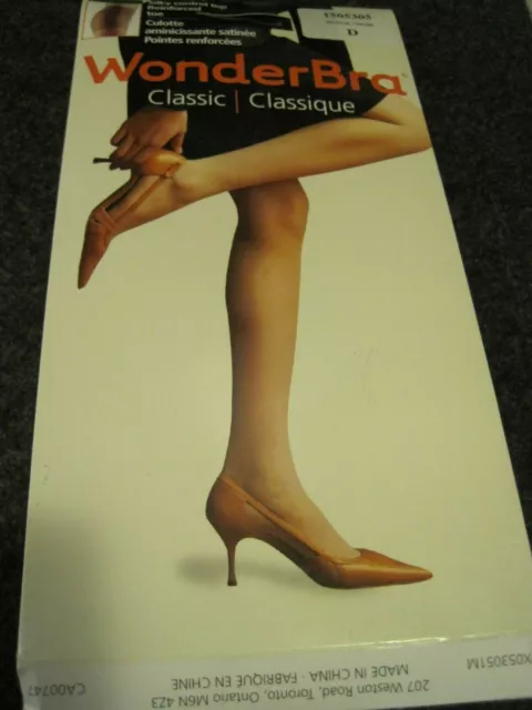 PANTYHOSE WONDERBRA BLACK Size D Classic Silky Control Top Sheer Leg NIP  Canada £7.15 - PicClick UK