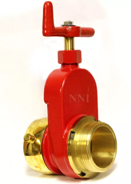 NNI 2-1/2" NST NH FIRE HYDRANT HOSE GATE VALVE Polished Brass Trim