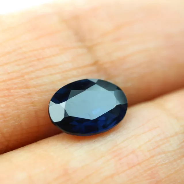 Certified Natural Blue Sapphire 1.21ct SI Clarity Madagascar 7.75x5.61 mm Oval 3