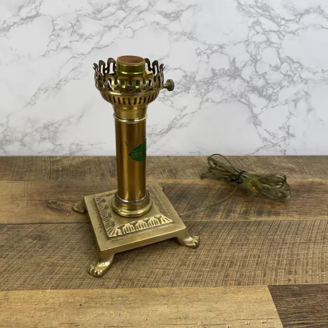 VTG ORIENT EXPRESS PARIS ISTANBUL BRASS TABLE DESK TRAIN LAMP CLAW FEET Gold