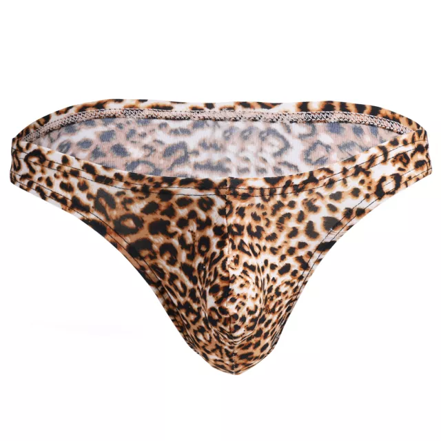 Mens Lingerie Leopard Print Underwear G-String Jockstrap Brief Thong Short Boxer