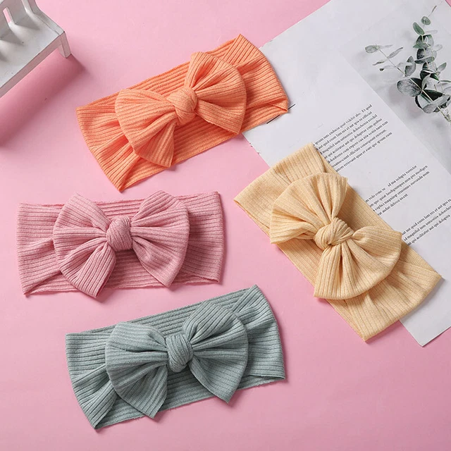 Knitted Striped Fabric Baby Girls Head Wrap Children Hair Accessories Soft Wide