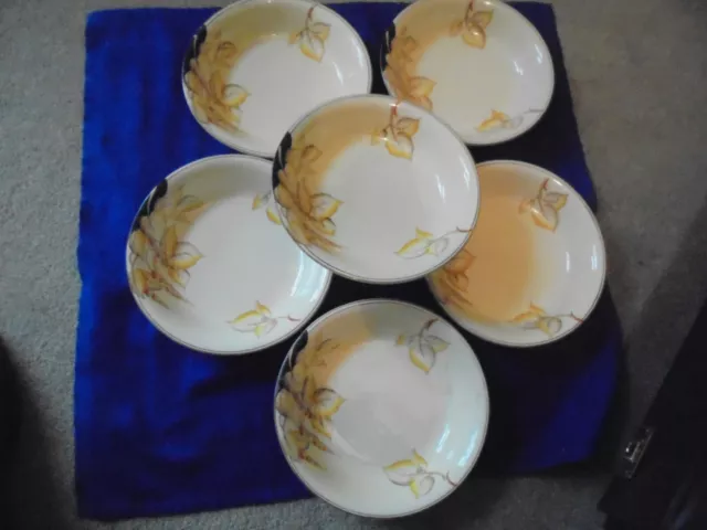 VINTAGE ART DECO 1930 CROWN DEVON FIELDINGS RANLELGH Design 6 Cereal /Soup BOWLS