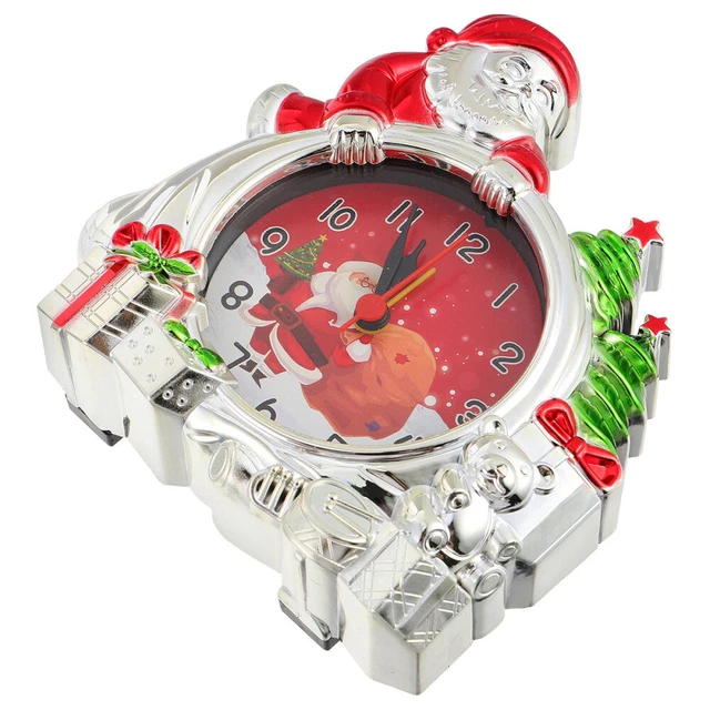 Reloj despertador de Navidad plástico mesa reloj despertador muñeco de nieve reloj despertador