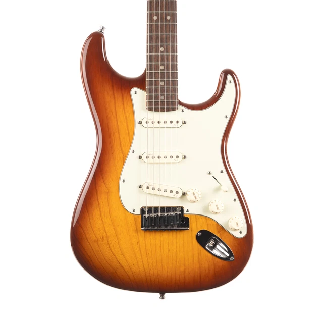 Utilisé Fender Américain Deluxe Ash STRATOCASTER Tabac Sunburst 2014