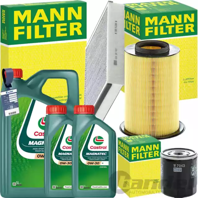 MANN INSPEKTIONSPAKET+CASTROL 0W-30 ÖL passend für FORD FOCUS 3 C-MAX 2.0 TDCI