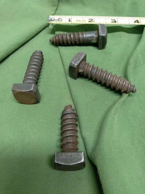 Vintage Square Head Lag Bolt / Screw - 2 1/2" ( 3 )..2" ( 1 )