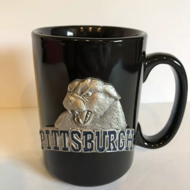 University of Pittsburgh Pitt Panthers 3D Raised Ceramic Mug/Cup Black