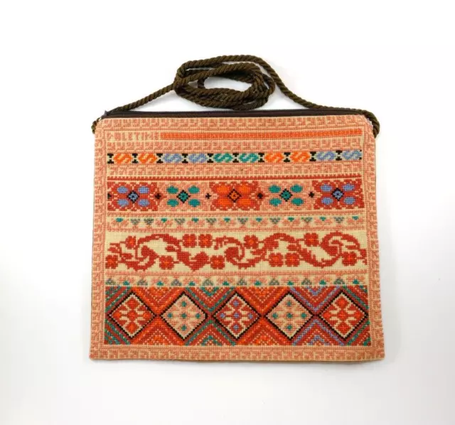 Vibrant Orange Embroidered Crossbody Bag - Handcrafted in Lebanon