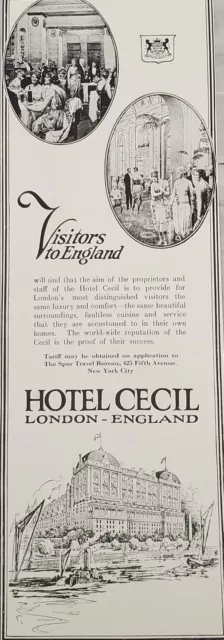 Original 1923 Ad  Hotel Cecil Visitors England Ephemera Print  Art Advertisement