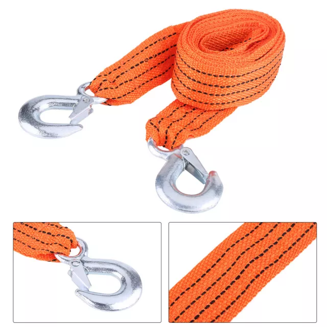 Tow Rope Heavy-duty 4-meter Car Trailer Tow Rope Load 3-ton Nylon Tow Strap DF