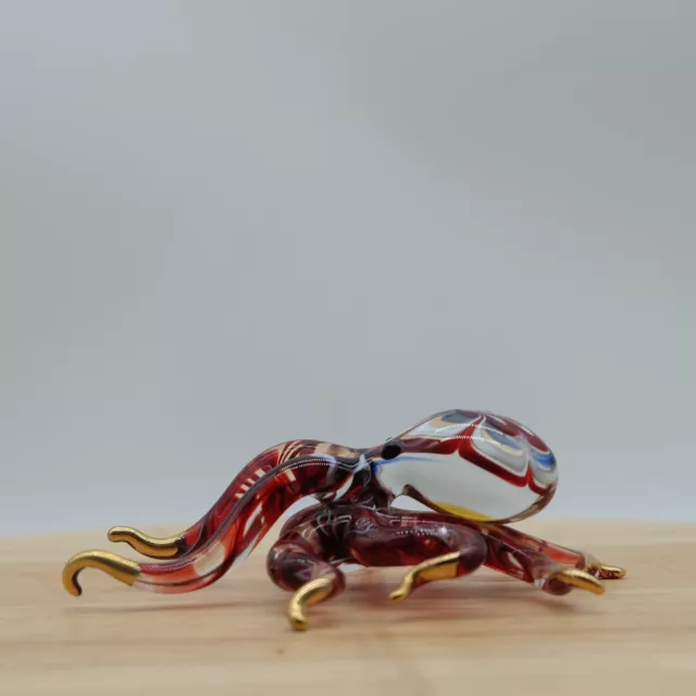 Murano Octopus Glass Figurine Hand Blown Sea Animals Art Collectibles Decorative