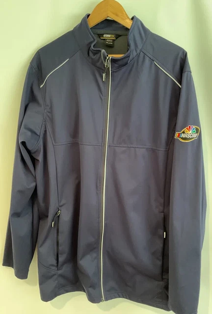 NASCAR Windbreaker Jacket 2xl Navy Zipper Pocket Headphones reflective pipeing