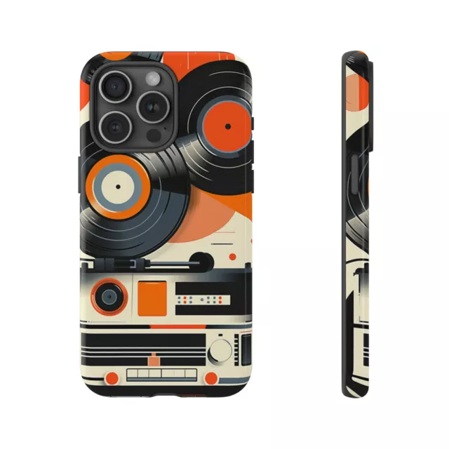 Impresión de diseño de discos de vinilo retro, estuche resistente, para iPhone y Samsung Galaxy