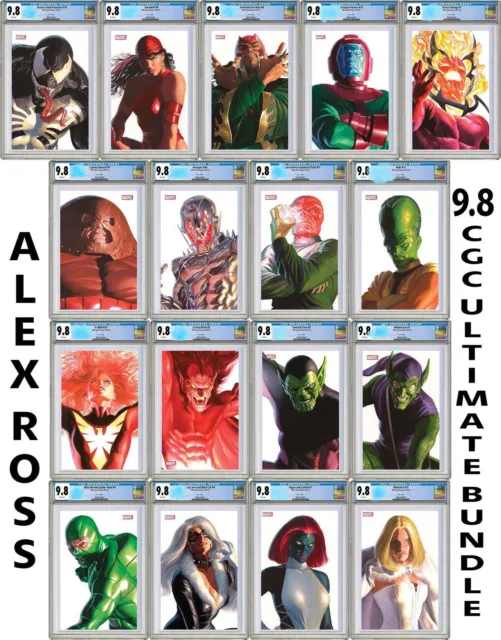 🔥 Alex Ross Timeless Virgin Variant 17 Cover Set Cgc 9.8 Wave 1 Marvel Comics🔥