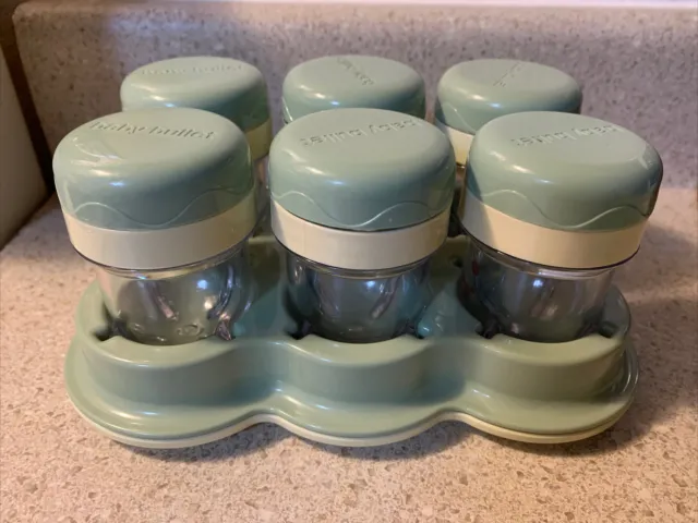 Baby Bullet Magic Replacement Parts 6 Storage Cups Lids Tray