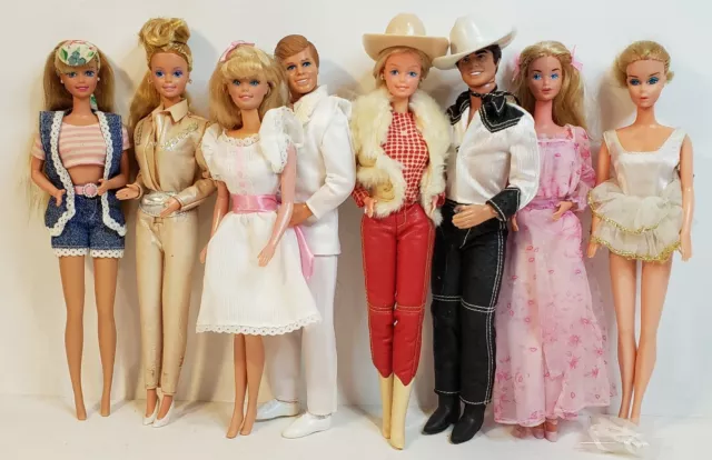 8 Pc. Mixed Barbie Ken Doll Lot Western Ballerina