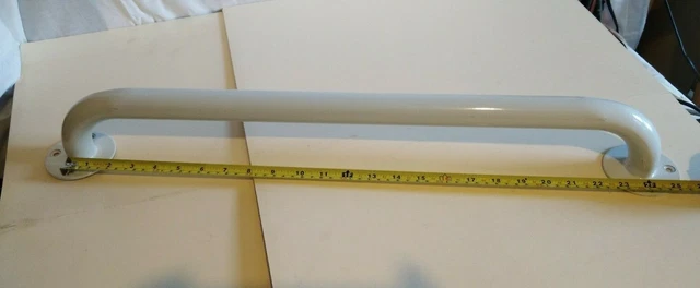 24 Inch Steel Grab Bar Accessibility Aid White