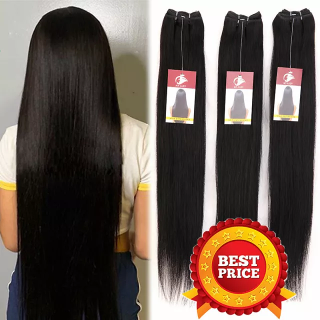 100G Virgin Human Hair Brazilian Straight Remy Hair Weave Weft Extensions Bundle