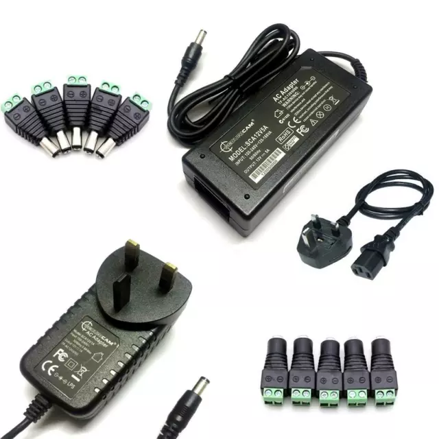 LED Strip CCTV  PSU Power Supply Adapter Charger Camera Laptop 12V 1/2/5A AC/DC