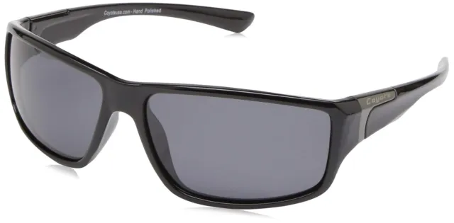 Coyote Eyewear P-37 Sportsman's Polarized Sunglasses, Black Frame, Gray Lens