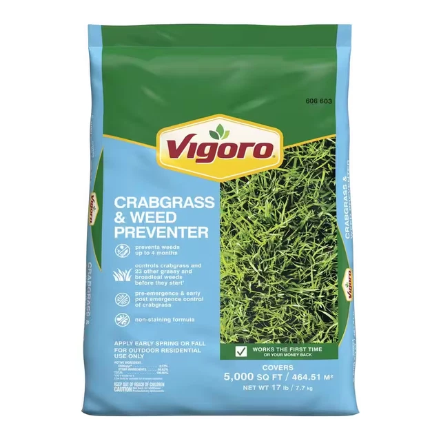 17 LB Crabgrass Weed Grass Preventer Killer Granules 5000 SF 4 Month VIGORO