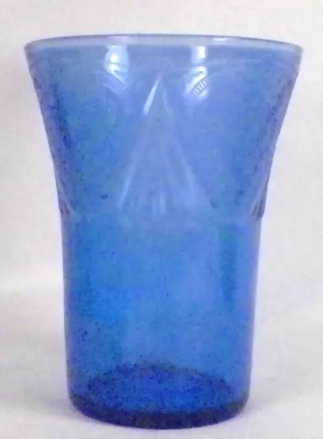 Blue Royal Lace Tumbler Depression Glass 9 oz. Hazel Atlas Vintage Nice