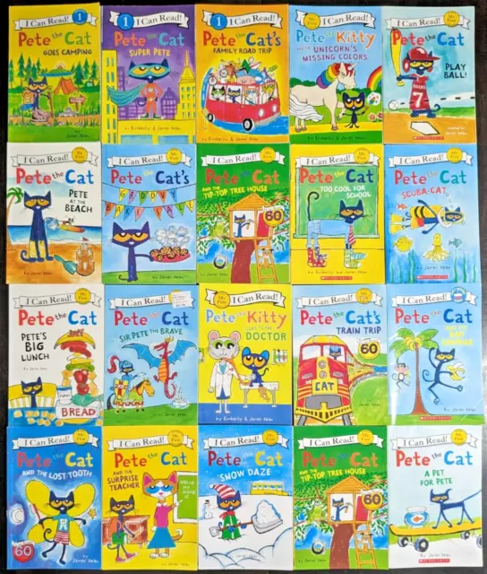 Pete The Cat Books I Can Read Huge 20 Book Lot Children's Readers PB Reader Set